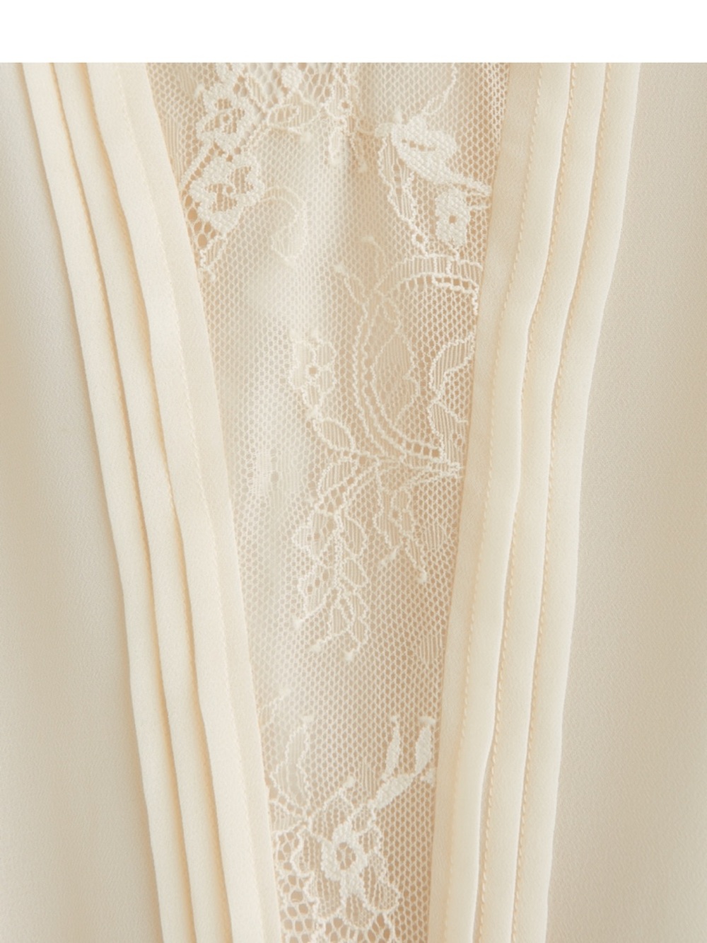 Abercrombie & Fitch Muted Cream V-NeckLace-Trim ruffle Slip Mini Dress NWT sz XS - Picture 5 of 5